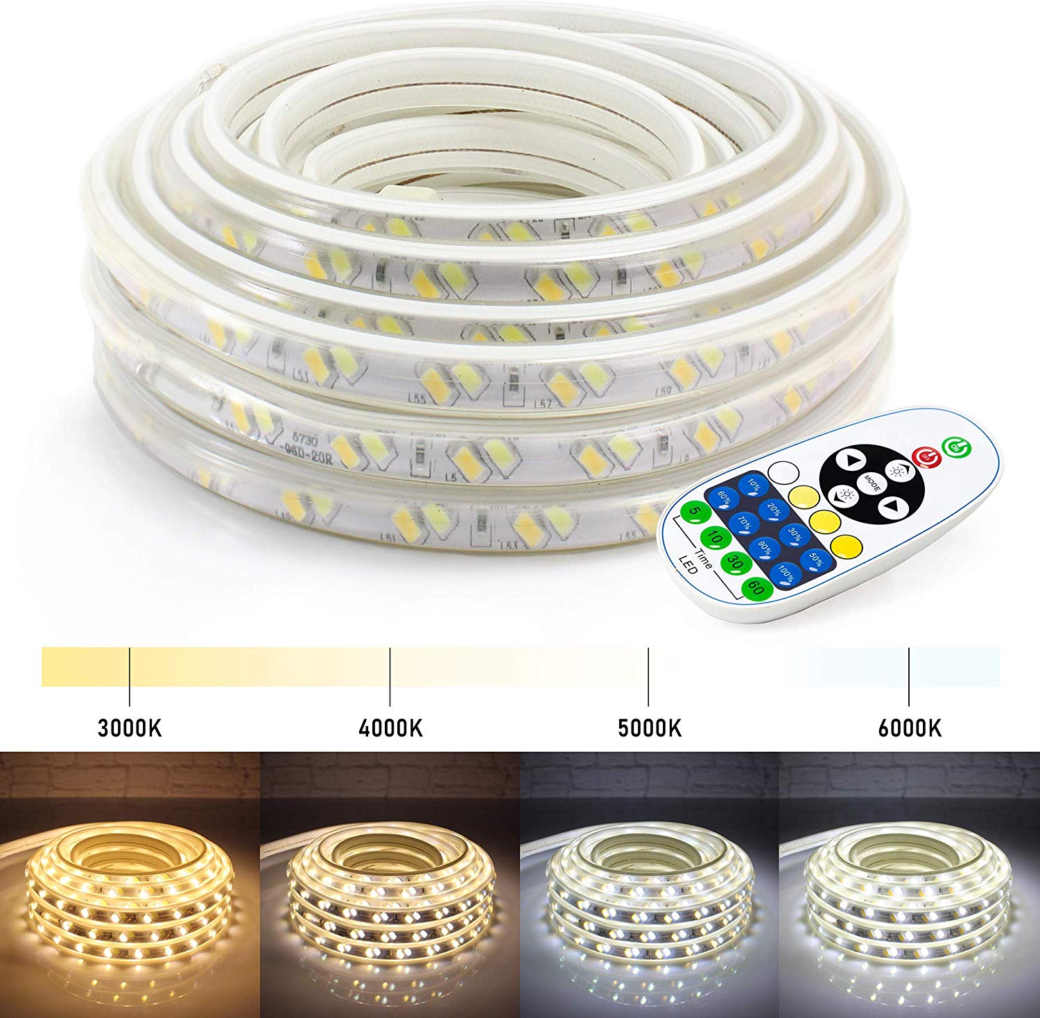 LED Strip Lights 2-in-1 Warm White & Cool White Flexible Dimmable