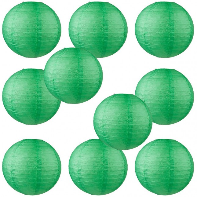 10" Paper Lantern Dark Green #1