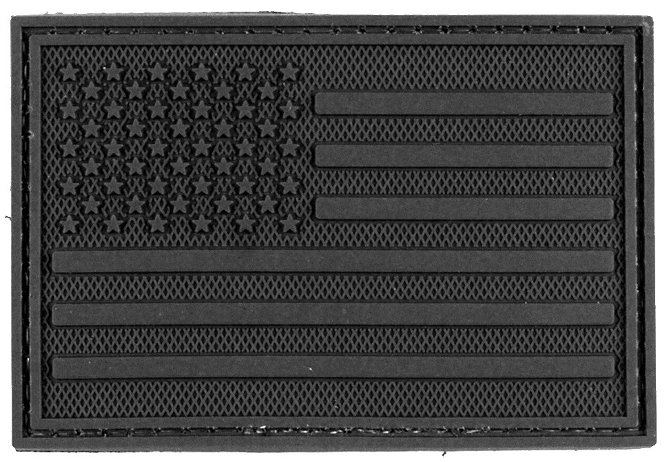 American USA Flag Grey and Black 3D PVC Morale Patch 