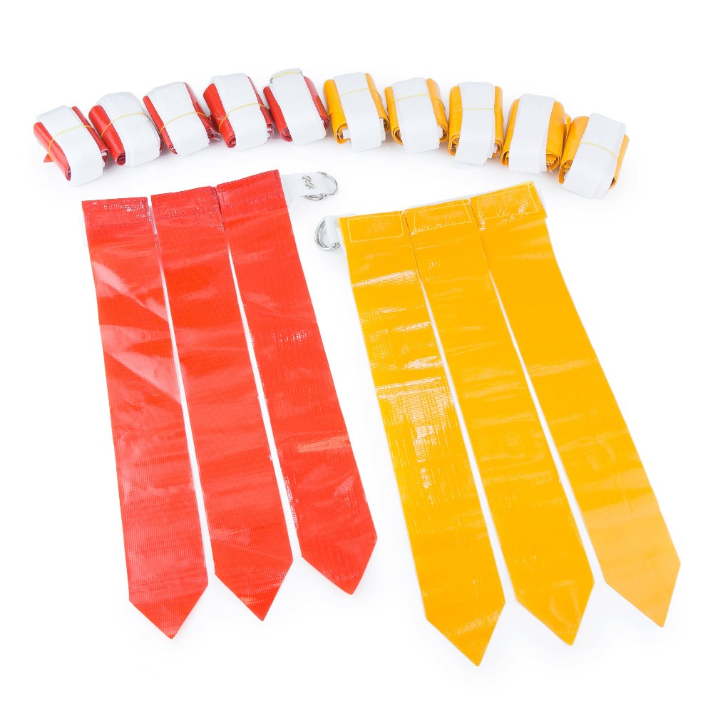 WYZworks 12 Player 3 Flag Football Set 18 RED & 18 Blue Flags 12 Belts with 36 Flags 