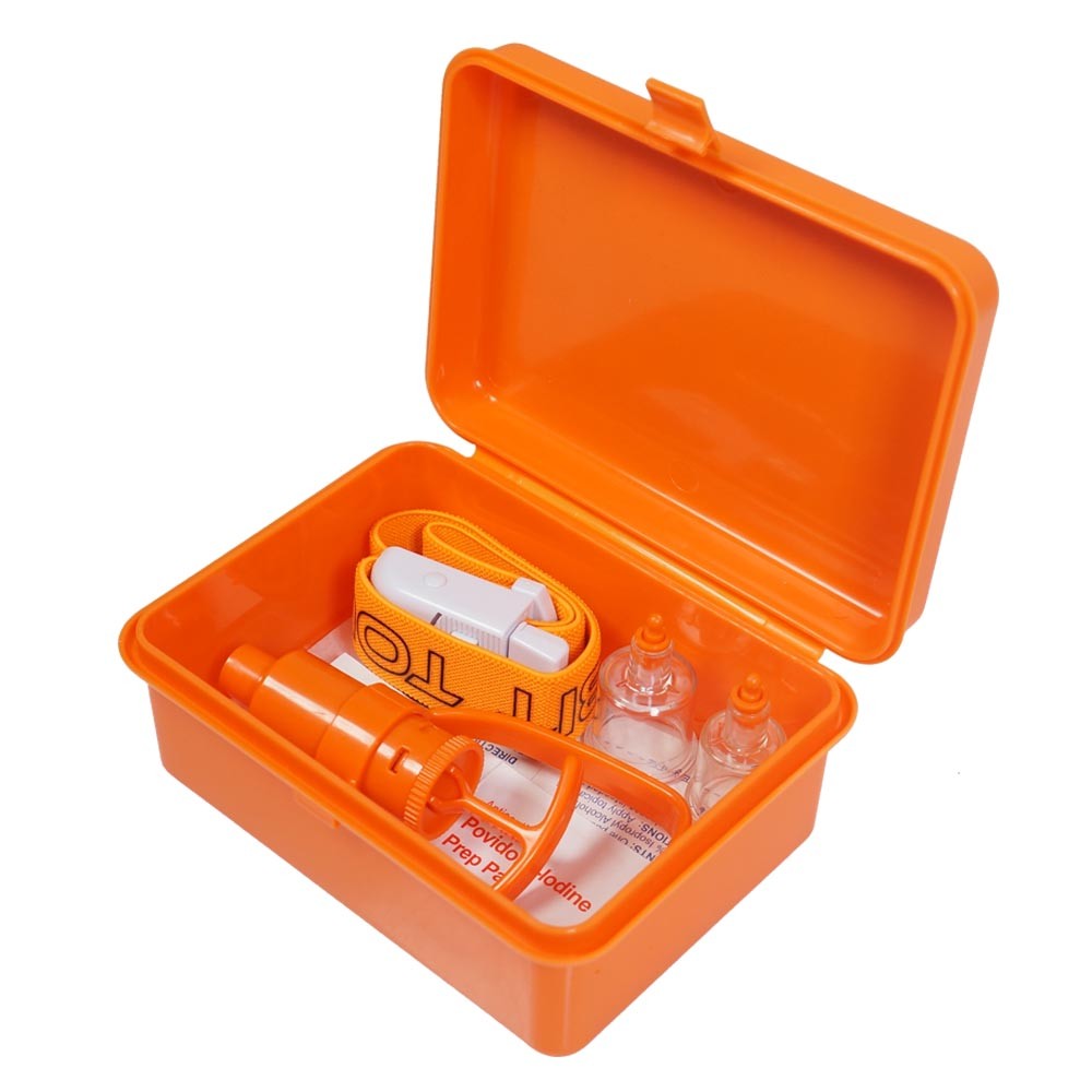 First Aid Safety Tool Kit LIVABIT Emergency Venom Snake Bite Extractor Pump 