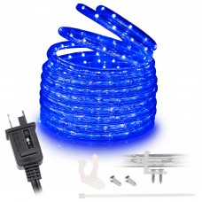 100' Blue LED Rope Light - Home Outdoor Christmas Lighting