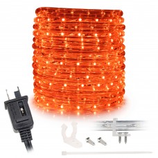 50' Orange / Saffron Yellow LED Rope Light - Home Outdoor Christmas Lighting