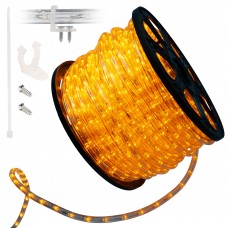 150' Orange / Saffron Yellow LED Rope Light - Home Outdoor Christmas Lighting