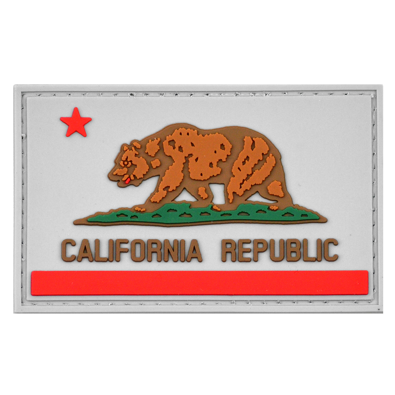 Black California State Republic Flag PVC Morale Patch 3D Badge Hook #55 
